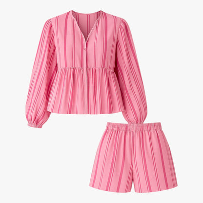 Renata | Damen Komplettes Sommer Outfit mit Streifen