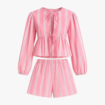 Renata | Damen Komplettes Sommer Outfit mit Streifen