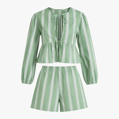 Renata | Damen Komplettes Sommer Outfit mit Streifen