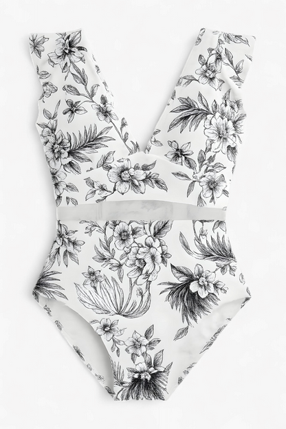 Melody | Damen Sexy Badeanzug mit Netzdetails