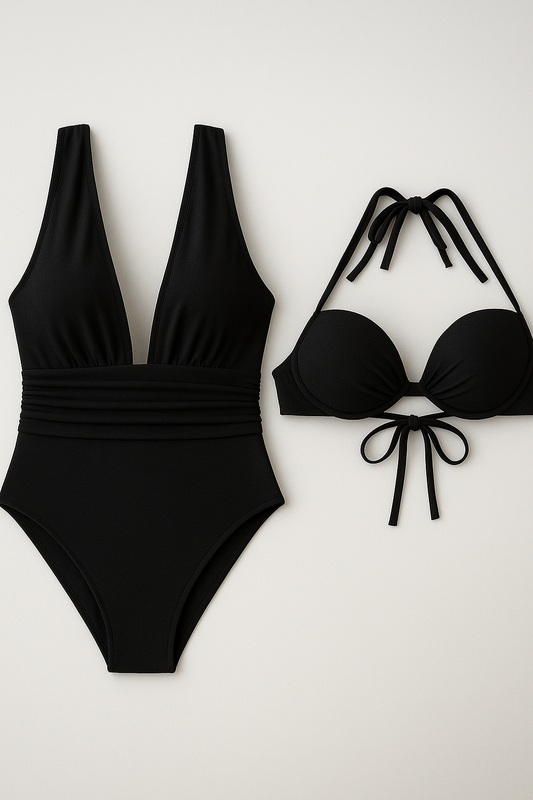 Camille | 2 in 1 Damen V-Ausschnitt Badeanzug