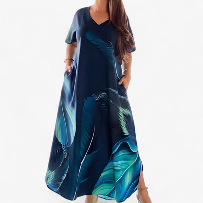 Felicia | Damen V-Ausschnitt Casual Kleid aus Weichem Stoff