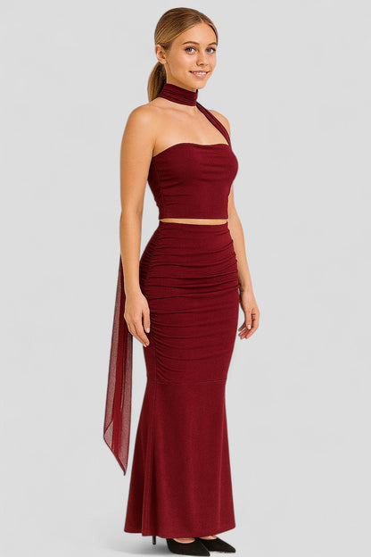 Trista | Elegantes Damen Set mit Top und Langer Rock