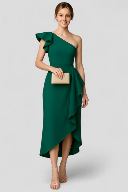 Sole | Asymmetrisches Damenkleid mit Rüschen