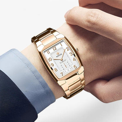 Rashid | Luxuriöse quadratische Edelstahluhr