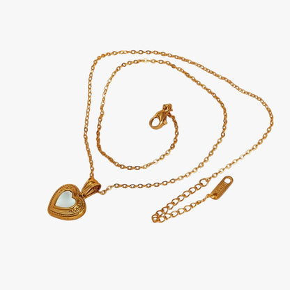 Marilyn | Herzförmige Halskette aus Perlmutt und Edelstahl