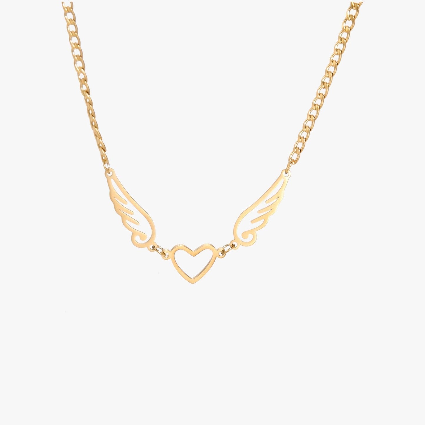 Sherry | Skyrim Edelstahl Herz- und Engelsflügelkette