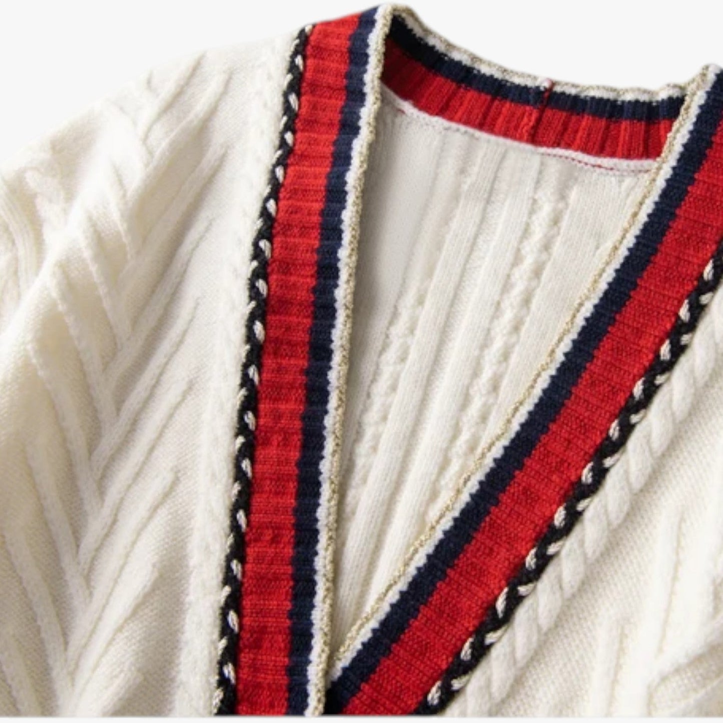 Grace | Damen-Retro-Cardigan mit V-Ausschnitt, weich, oversized und elegant