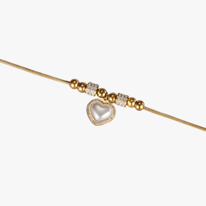 Mariela | Halskette in Herzform mit Zirkonia und Perlen für einen Party-Look