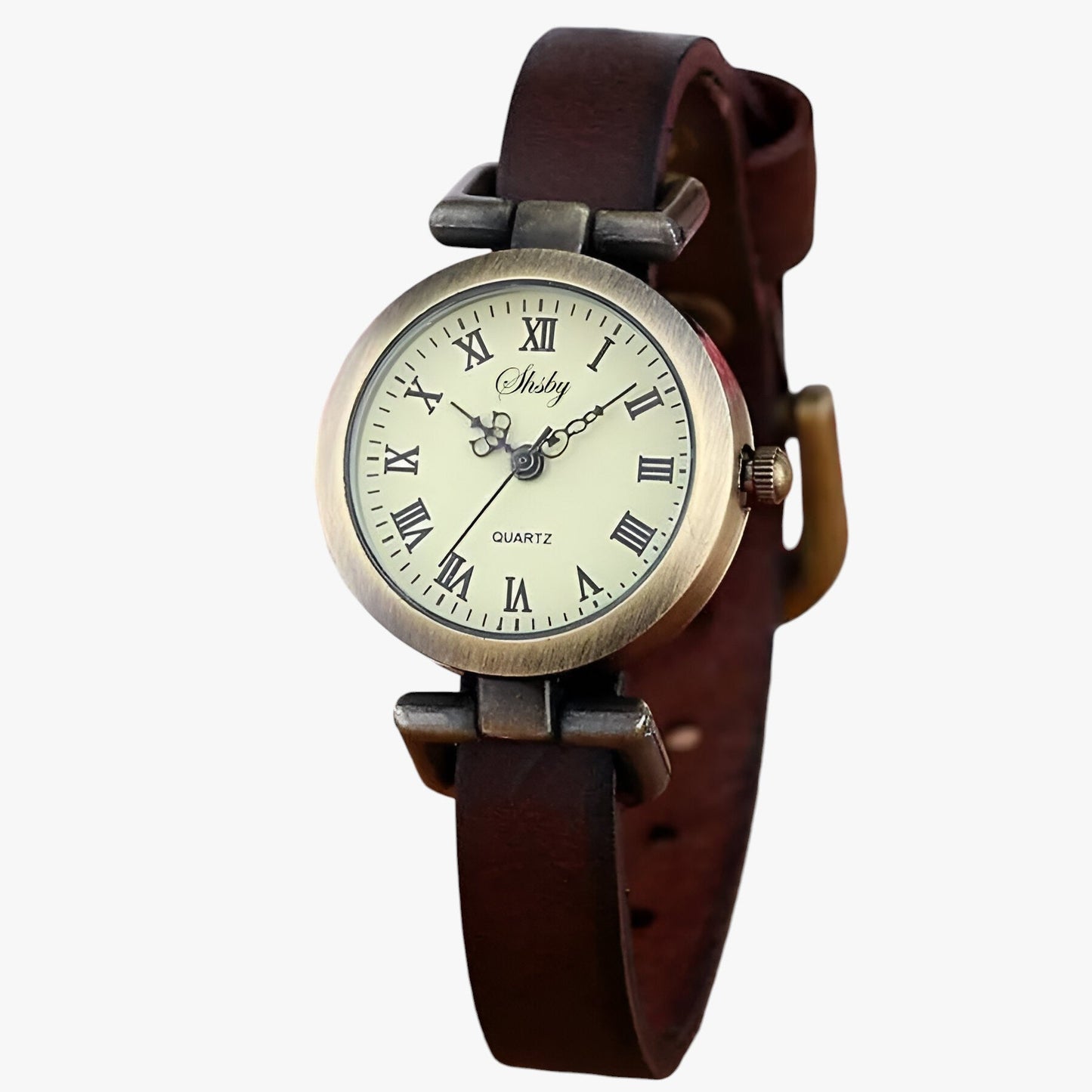 Kimber | Damenarmbanduhr Shsby Eleganza Vintage aus Leder für den Abend