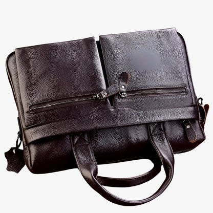 Benjamin | Elegante Herren Reisetasche aus echtem Leder Aktentasche Schultertasche für Laptop