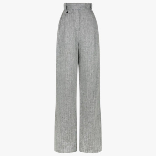 Vivian | Damenhose mit hohem Taillenumfang aus Leinen-Baumwolle, Eleganz, Frische & Freiheit den ganzen Tag