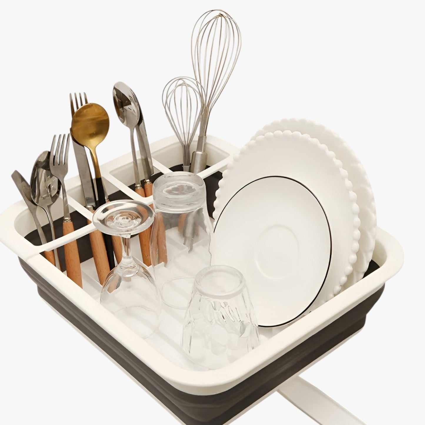 Darian | Kompakt und ordentlich - Faltbares Geschirrgestell zur Platzersparnis