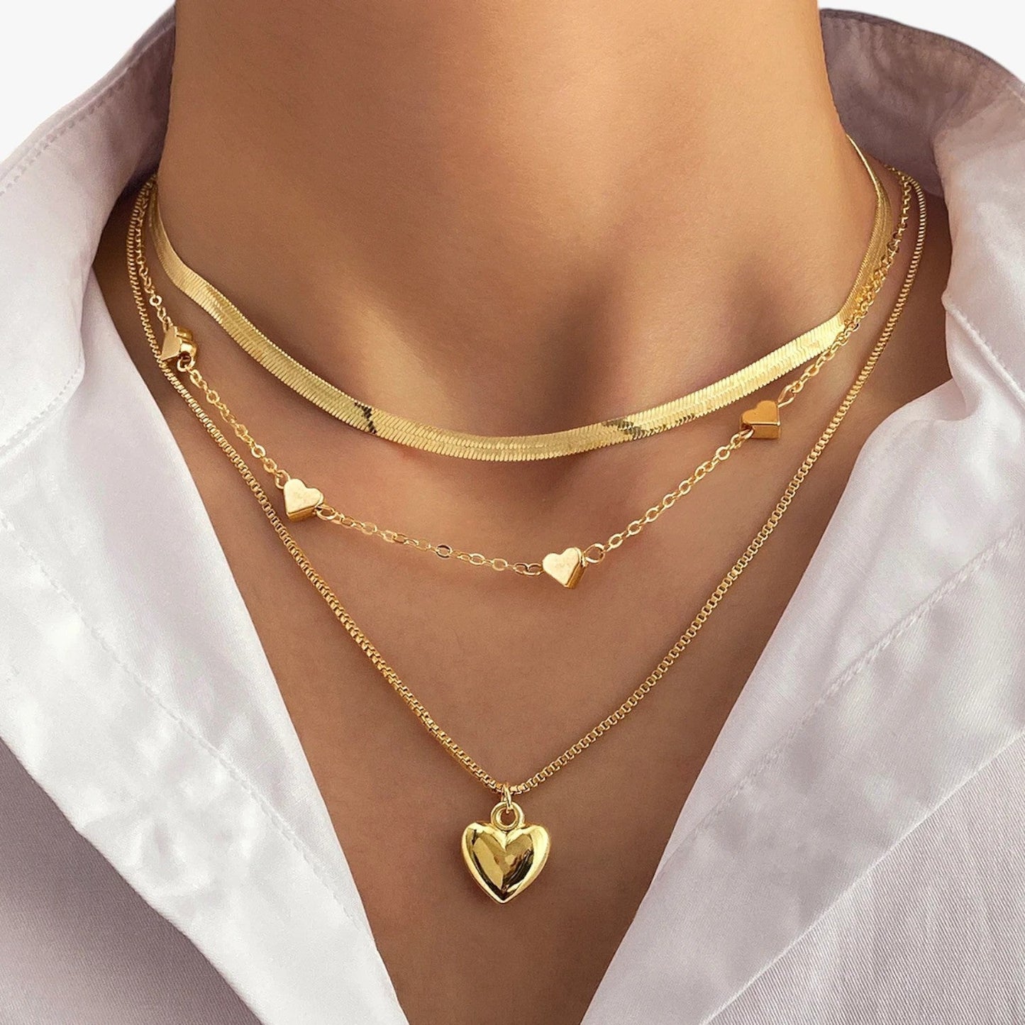 Isabelle | Eleganza a strati - Die Kette mit Herz, die dein Outfit zum Leuchten bringt