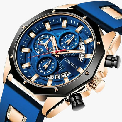 Herbert | Wasserdichter Sport-Silicone-Uhr in Blau