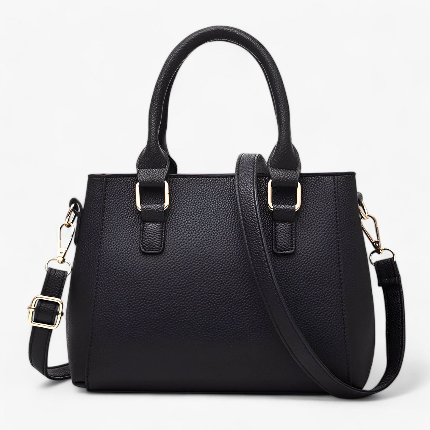 Stylische Leder-Messenger-Tasche mit weichem Pompon