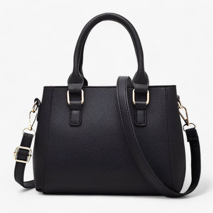 Stylische Leder-Messenger-Tasche mit weichem Pompon