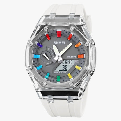 Fabian | Transparentes digitalesuhr mit 5 ATM Wasserdichtigkeit, Wecker und intelligenten Funktionen