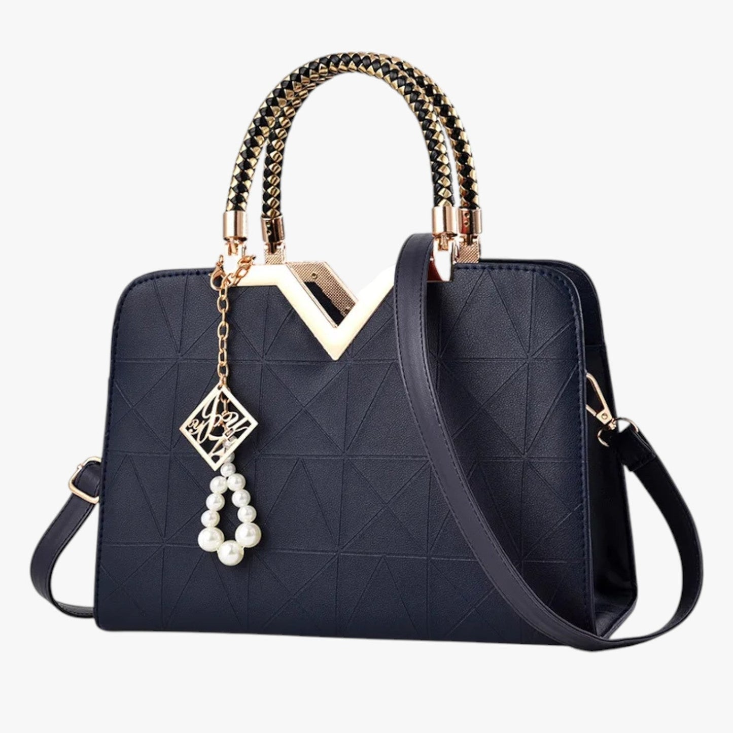 Pamela | Herbst Chic - Elegante Tasche mit Reißverschluss und Perlen