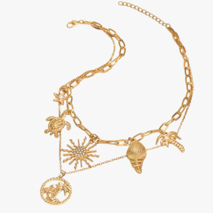 Lina | Minimale Sommerkette mit Muschel und Seestern