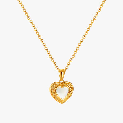 Marilyn | Herzförmige Halskette aus Perlmutt und Edelstahl