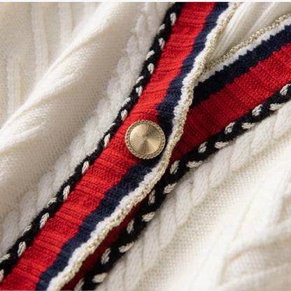 Grace | Damen-Retro-Cardigan mit V-Ausschnitt, weich, oversized und elegant