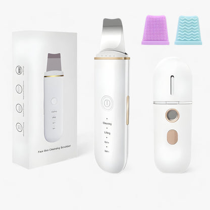 SkinScrub Pro | Ultraschall-Gesichtsspatel - Werkzeug zur Gesichtsstraffung und Entfernung von Mitessern