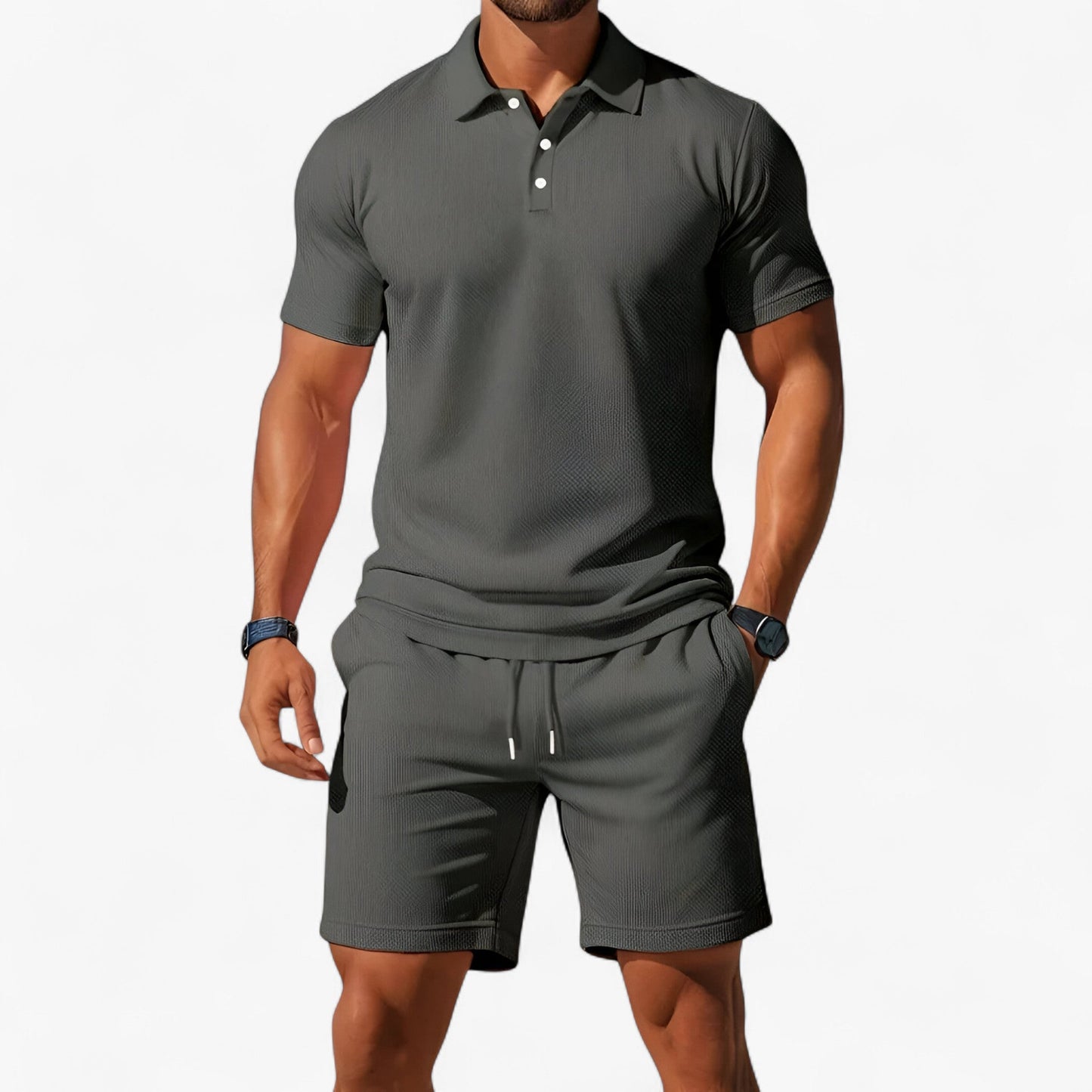 Adrian | Atmungsaktives Sommer-Polo-Set für Herren