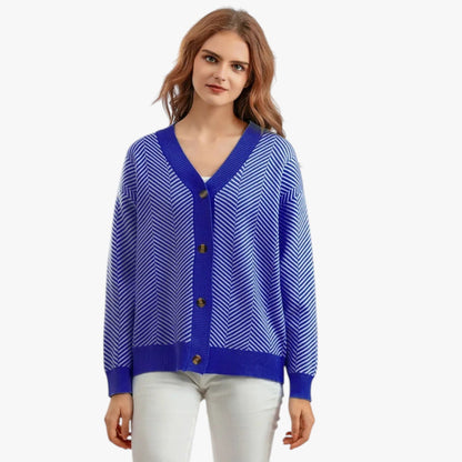 Rebecca | Damen-V-Ausschnitt-Cardigan – Leicht und elegant für den Herbst