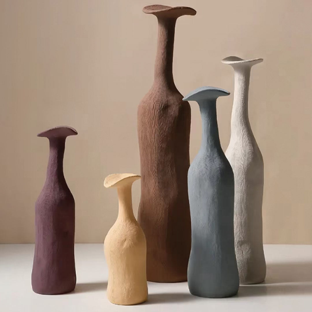Moderne Morandi-Keramikvase | Schlankes, raffiniertes Akzentstück