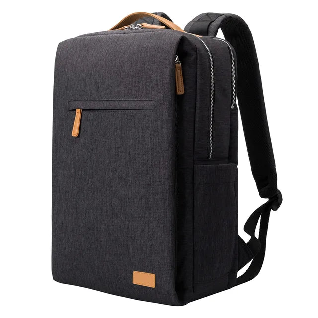 Schwarzer Laptop-Rucksack, multifunktional, USB-Anschluss, leicht, für Damen, Reisen.