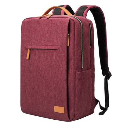 Bordeauxfarbener Laptop-Rucksack, multifunktional, USB-Anschluss, leicht, für Damen.