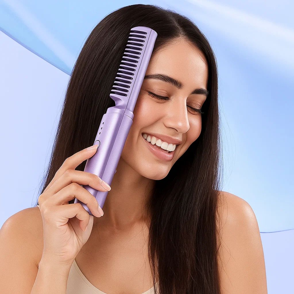 GlowTress Go™ - Kabelloser tragbarer USB-Haarglätter