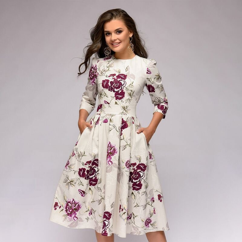 Retro Kleid mit Blumenmuster – Florina