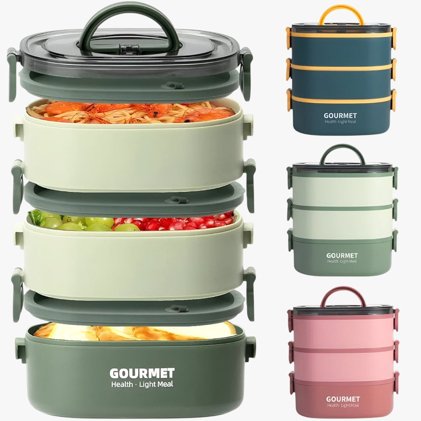 Frankie | 2000 ml bruchbox mit 3 Fächern, auslaufsicher