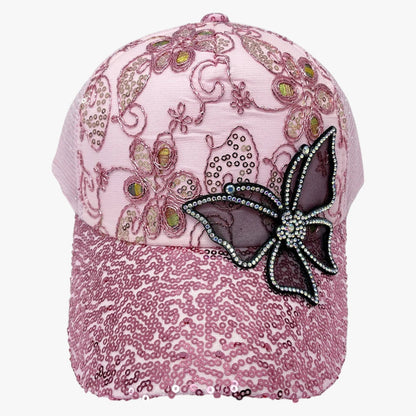 Peyton | Damen Baseballcap aus glitzerndem Denim mit verstellbarer Schnalle