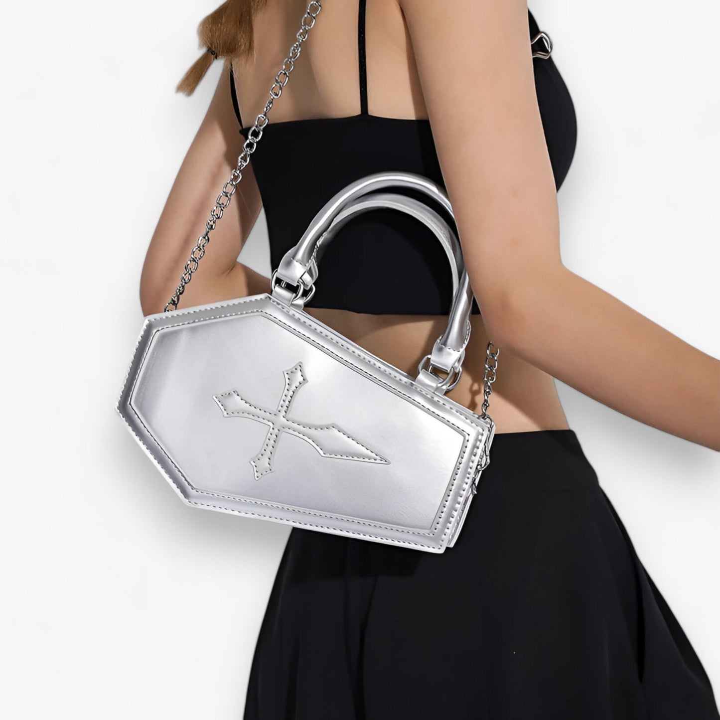 Sarg-Kettenhandtasche - Geräumig und elegant für Halloween-Cosplay