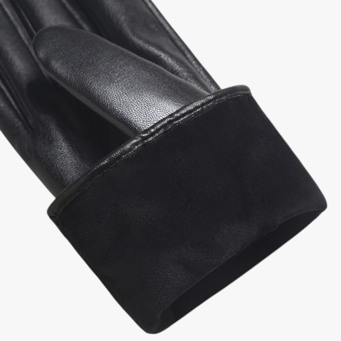 Leah | Damen Winterhandschuhe aus PU-Leder mit Touchscreen-Funktion & Windschutz