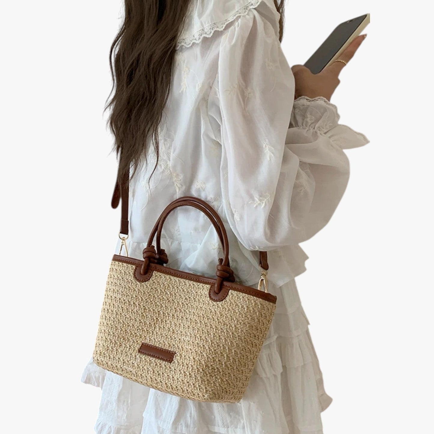 Herbst | Leichte Strohtasche für den Sommer, Chic und bereit für den Strand