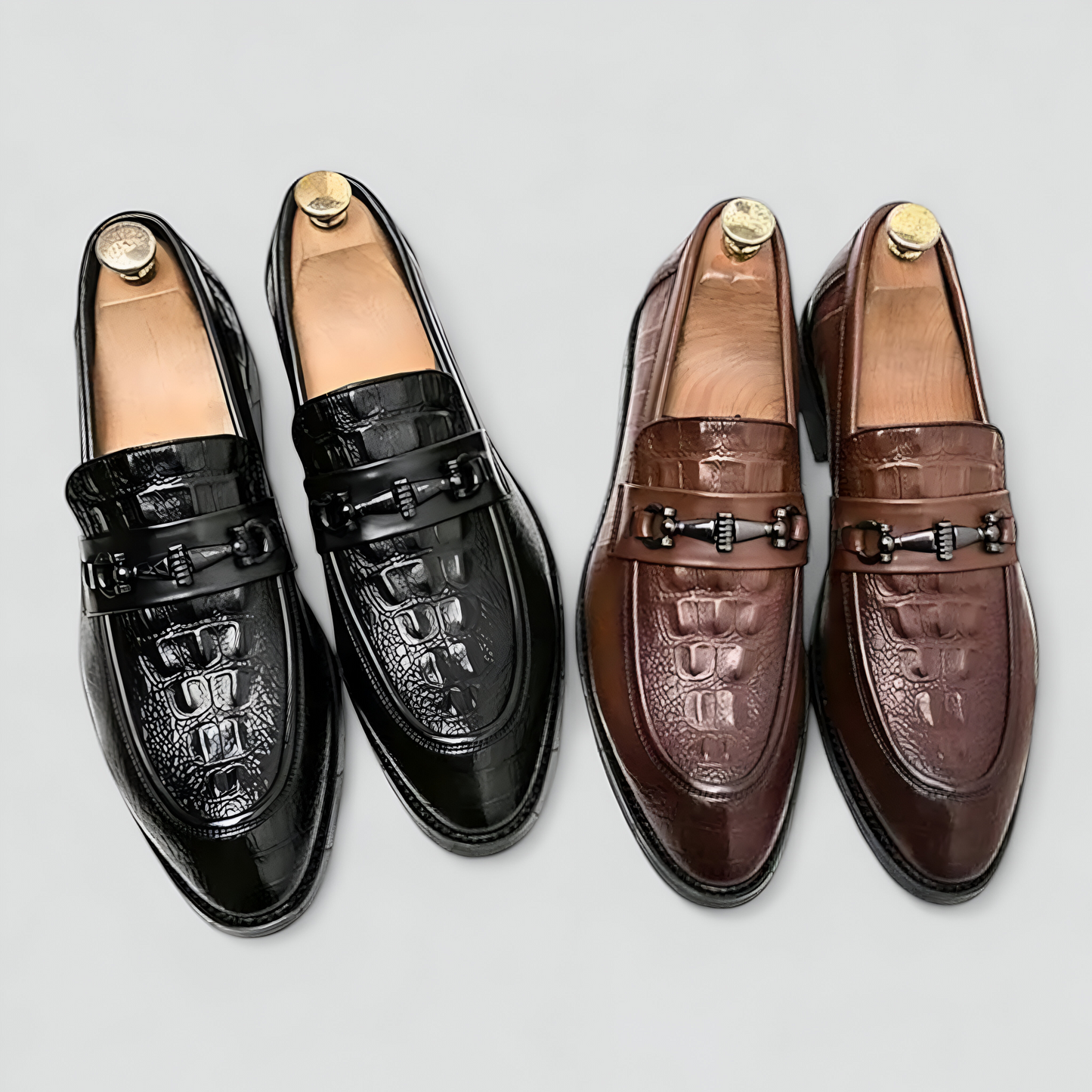 Carter | Elegante Herren-Loafer aus Leder mit Schlangenprägung