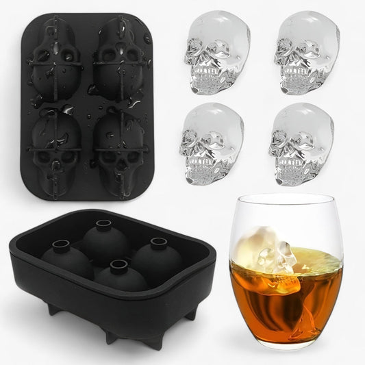3D Schädel Eiswürfelform mit Trichter für kreative Getränke und Cocktails