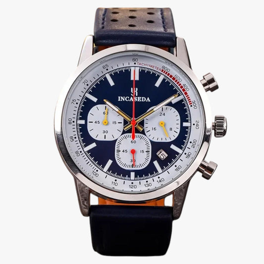 Drew | Herrenarmbanduhr INCASEDA Chronograph Luxus Quarzu, Ultra Hell & Elegant