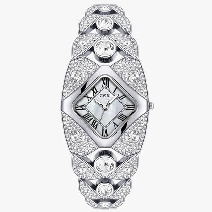 Callie | Damenuhr 2025 Eleganz mit Licht, Diamanten und wasserdichtem Design