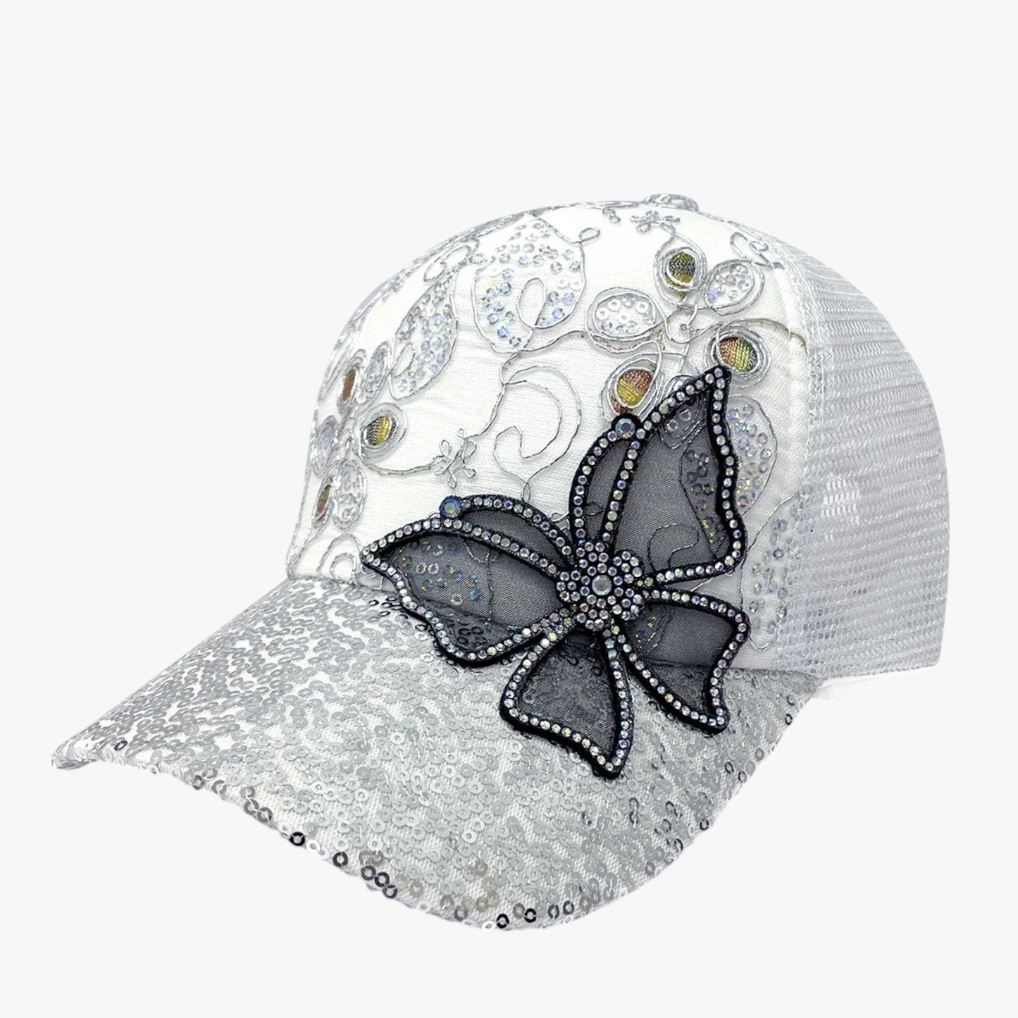 Peyton | Damen Baseballcap aus glitzerndem Denim mit verstellbarer Schnalle