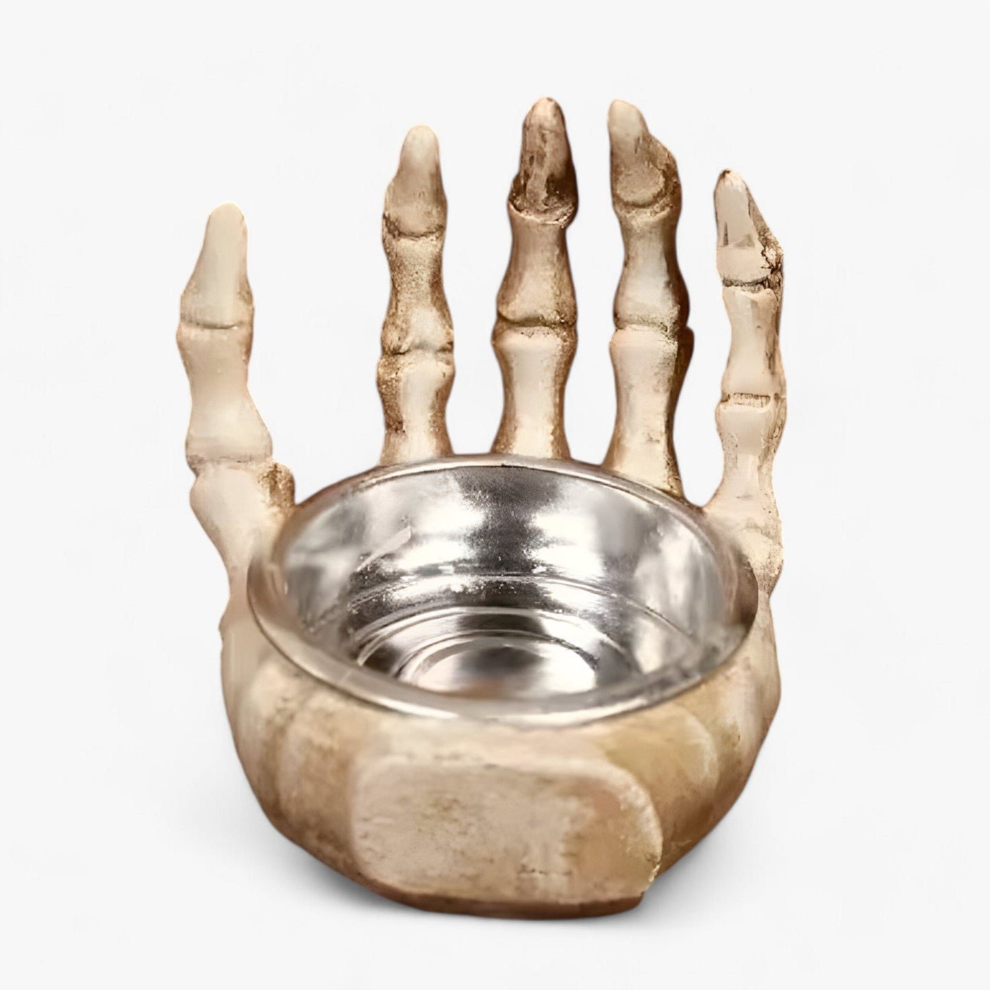 Skelettkerzenhalter aus Palmholz für Halloween - Gruselige Dekoration