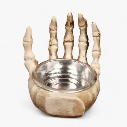 Skelettkerzenhalter aus Palmholz für Halloween - Gruselige Dekoration