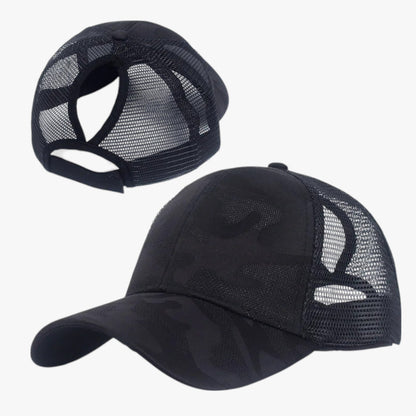 Blaire | Sommerhut Camouflage mit Netz und Dutt