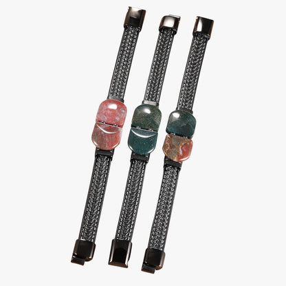 Charlie | Herrenarmband aus Naturstein und Leder Geschenk Elegant 2025