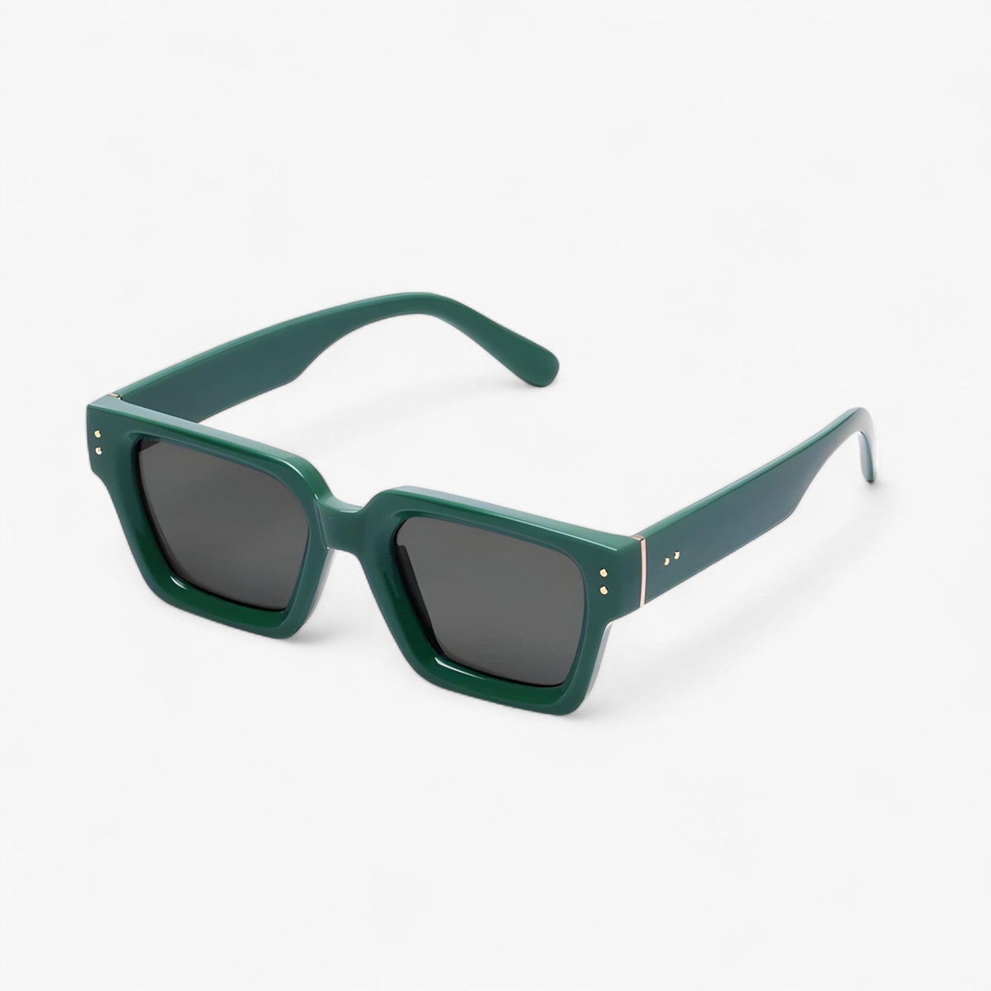 Alaric | Luxe unisex quadratische schwarze Sonnenbrille