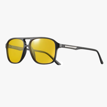 Harrison | Retro-Quadratische Sonnenbrille mit UV400-Schutz und Nachtblick